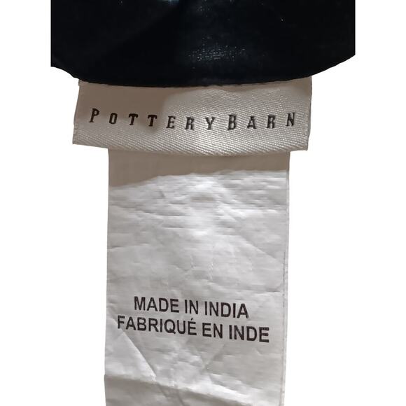 Pottery Barn Black Embroidered Floral Euro Pillow Cover 25x25 Cotton Single - Picture 10 of 11